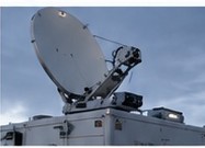 Satellitenschüssel eines SNG-Fahrzeugs